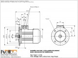 1LA708 IMB5 (large flange) dimensions