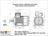 1LE1001 size 100L IMB3 (foot-standing) dimensions