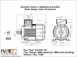 1LE1001 size 112M IMB3 (foot-standing) dimensions