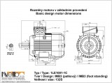 1LE1001 size 132S IMB3 (foot-standing) dimensions