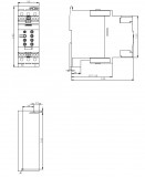 Dimension 3RW4 ... - Size S0, screw connection